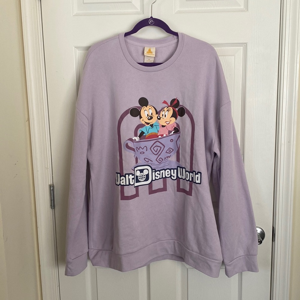 NWOT Disney World 50th Anniversary Mickey & Minnie Mad Tea Party Crewneck Sz 2X